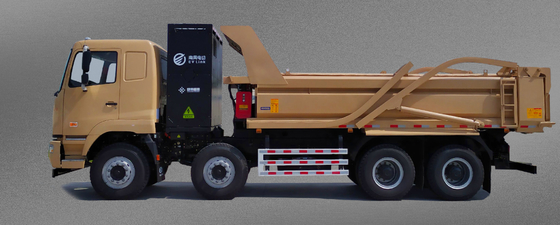 Geely Reclame 5,6-meter kofferbak, M5 platte top, 8X4350 graden batterij vervangen, dubbele motor, 7DM zuiver elektrische dump truck