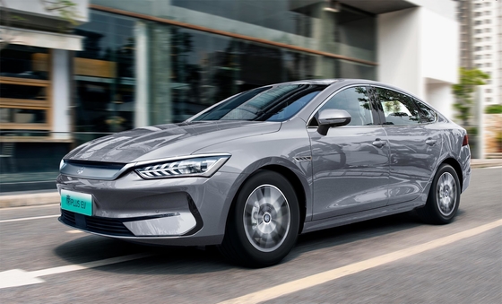 BYD's bestverkopende pure elektrische familie sedan, Qin plus EV, heeft een bereik van 500KM.