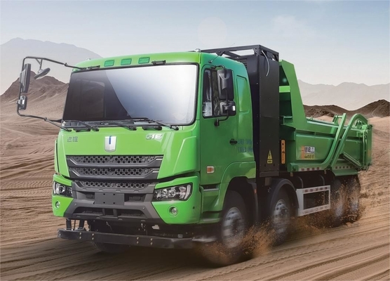 Gemaakt in China, CATL batterij 422 graden opladen versie, 8X4 zuiver elektrische dump truck M7 platte top voor stedelijk afval transport
